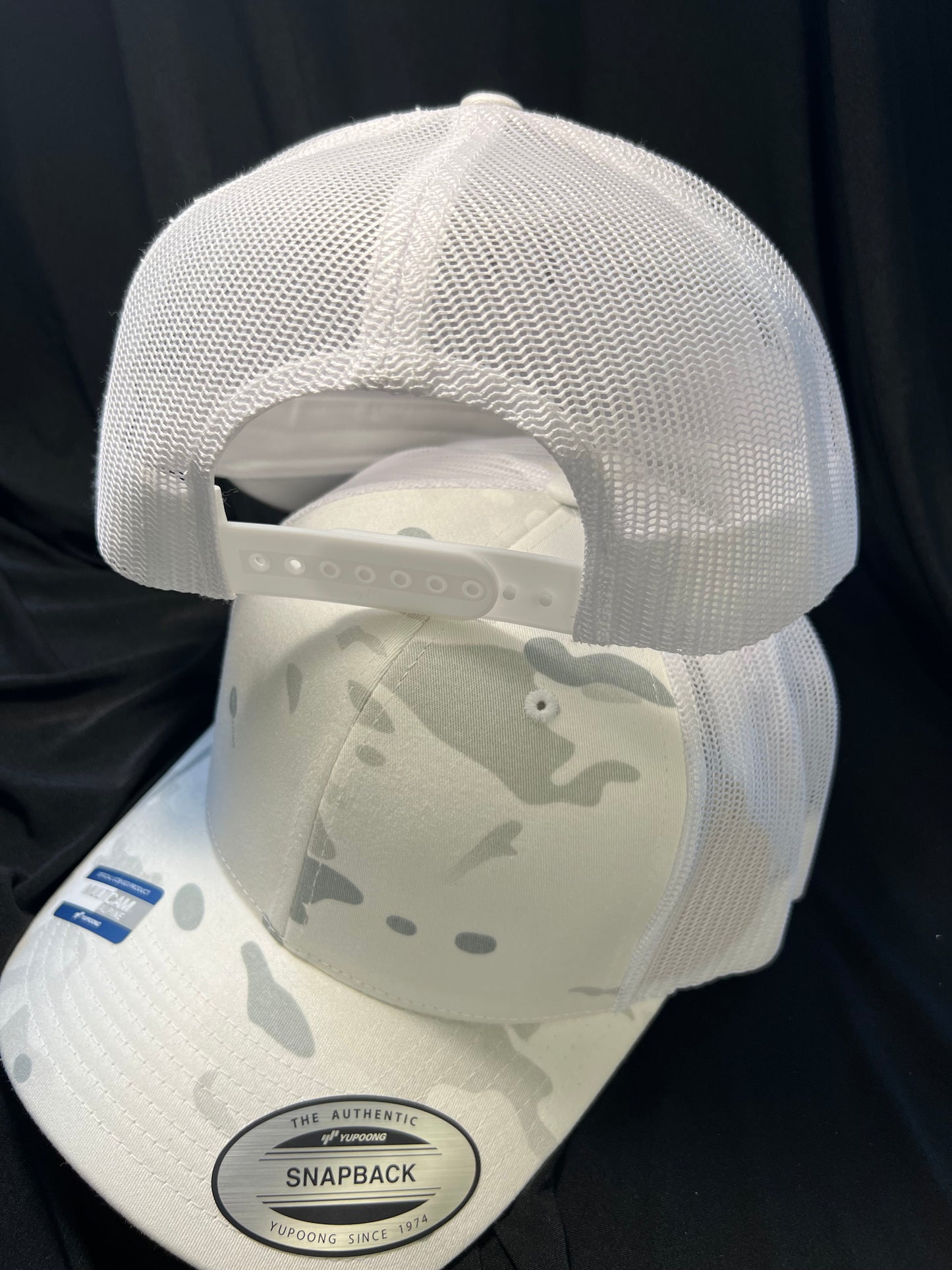 White Camo w/ White Trucker Hat