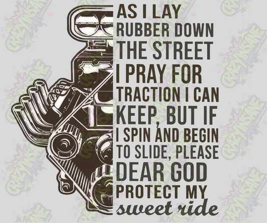 The Racer Prayer DTF Transfer