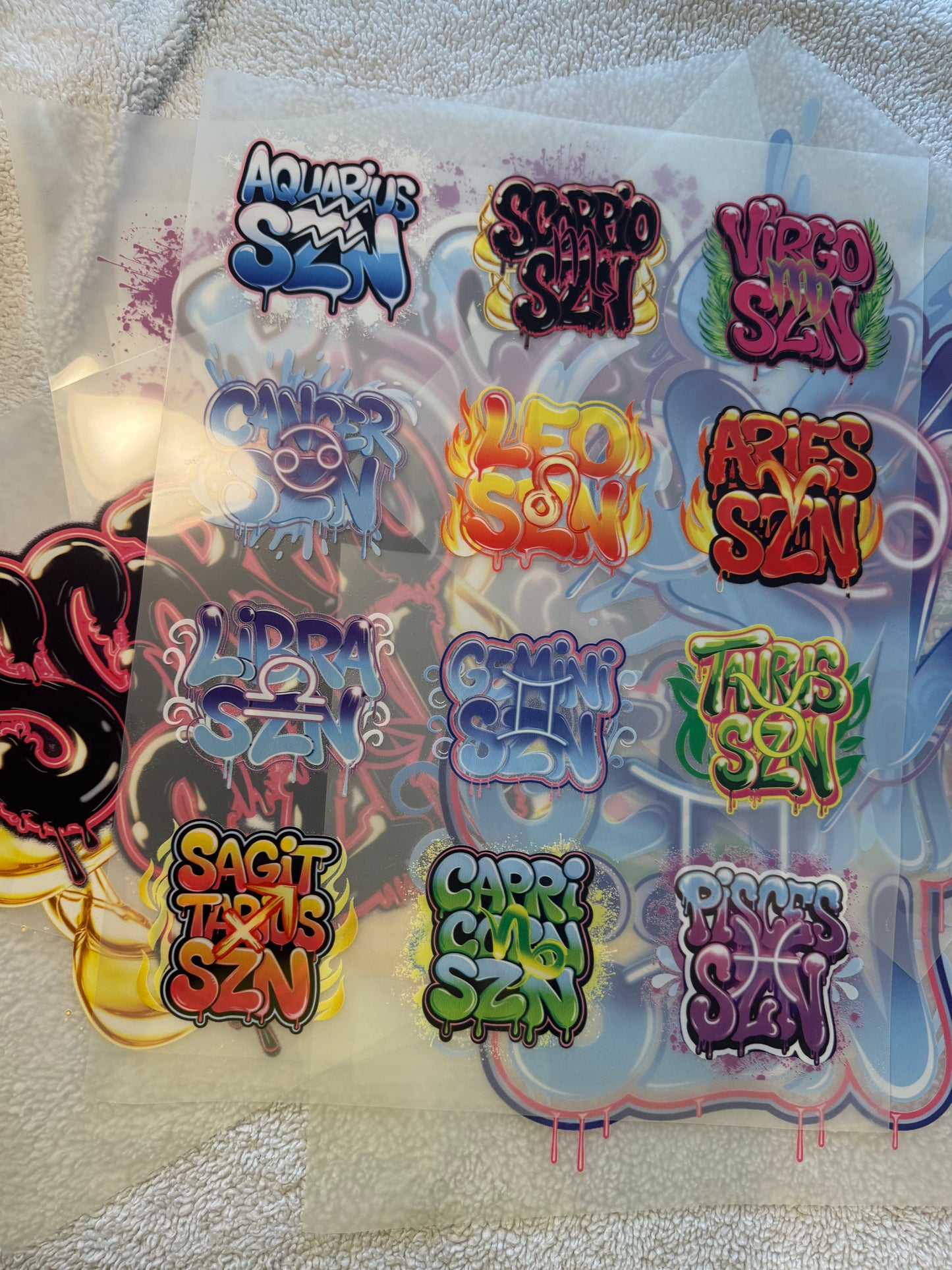 Graffiti Zodiac DTF Transfer Bundles