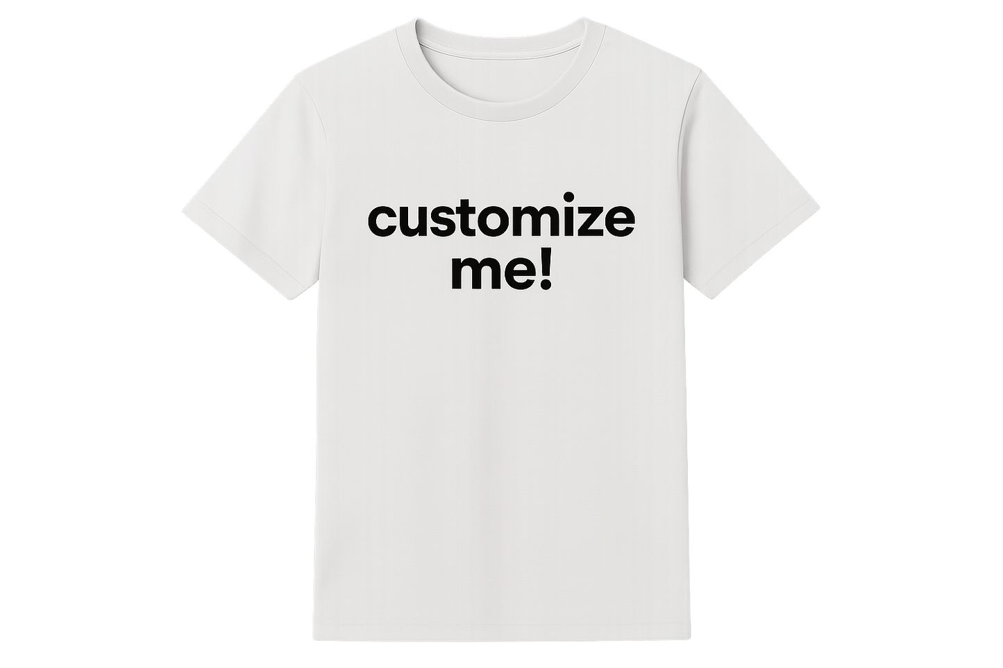 PNG of a t-shirt with the words "customize me!"