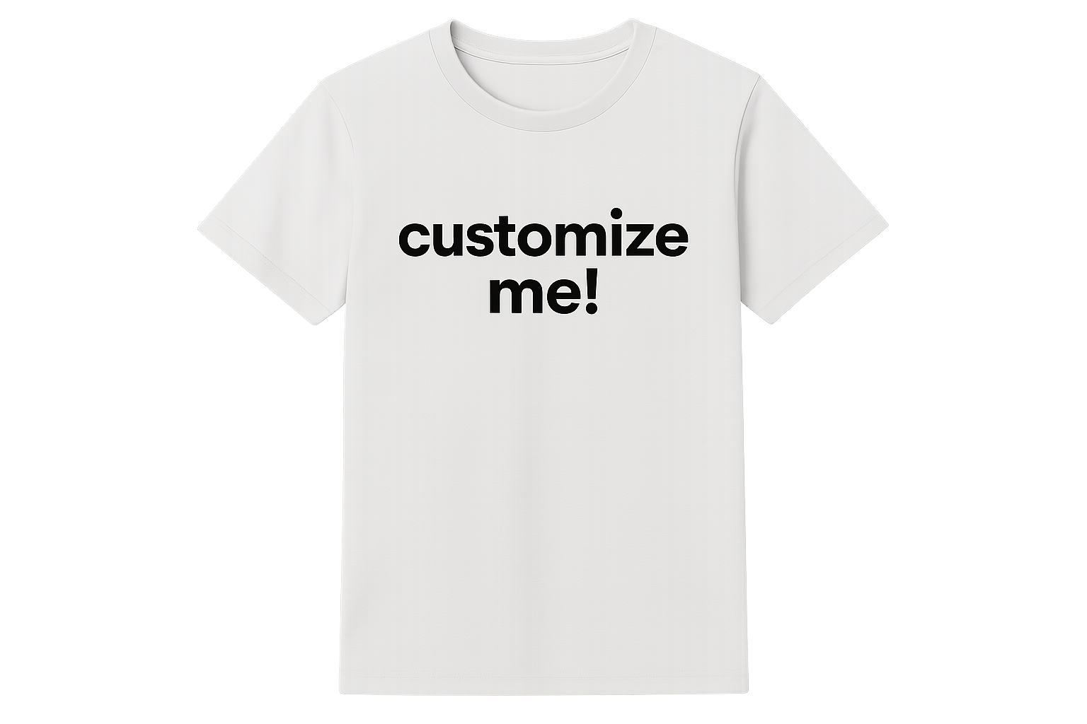 PNG of a t-shirt with the words "customize me!"