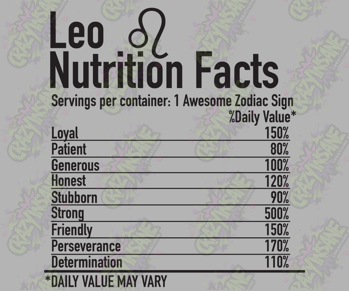 Leo Nutrition Facts T-Shirt