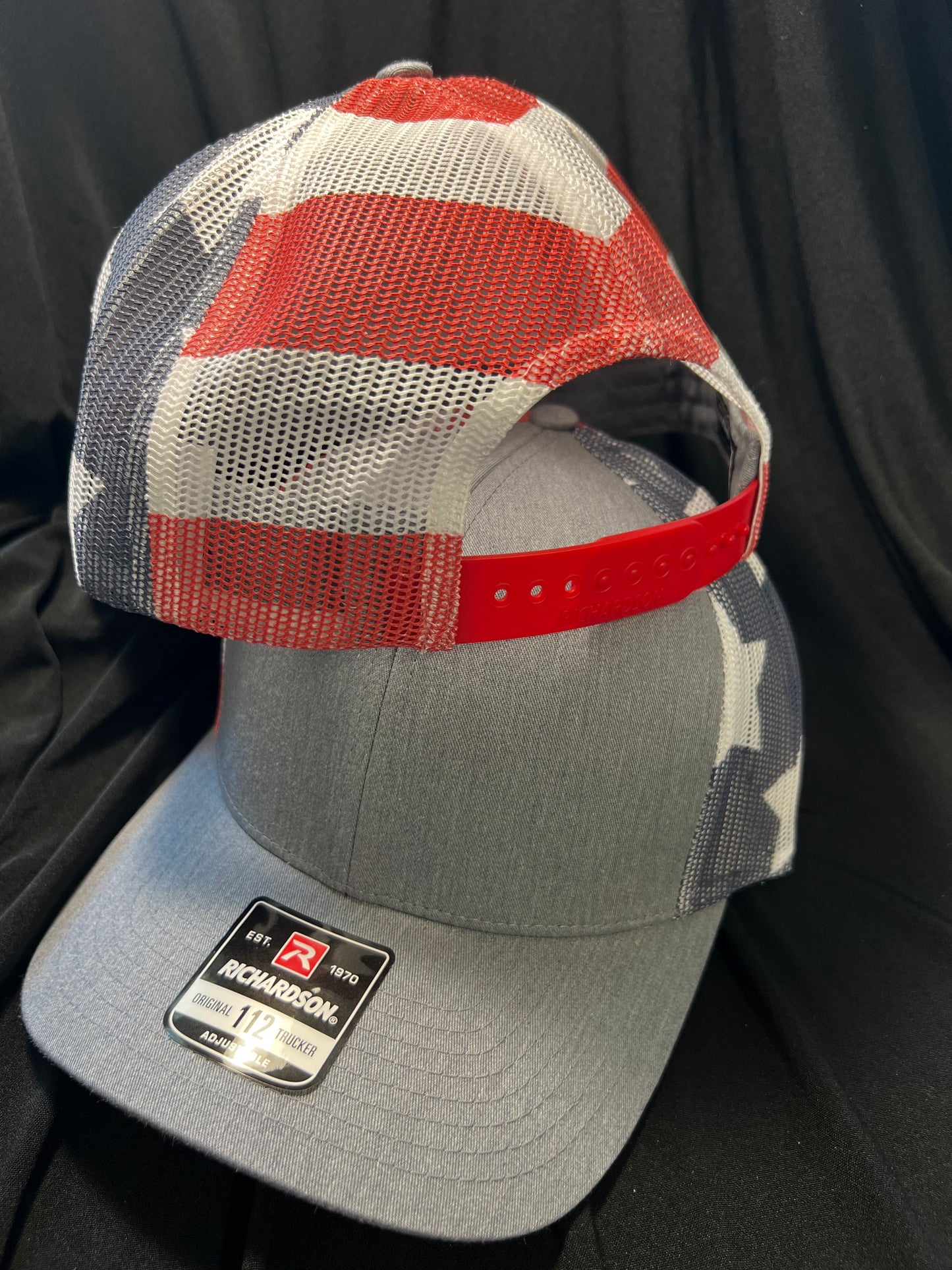 Grey w/ Flag Trucker Hat