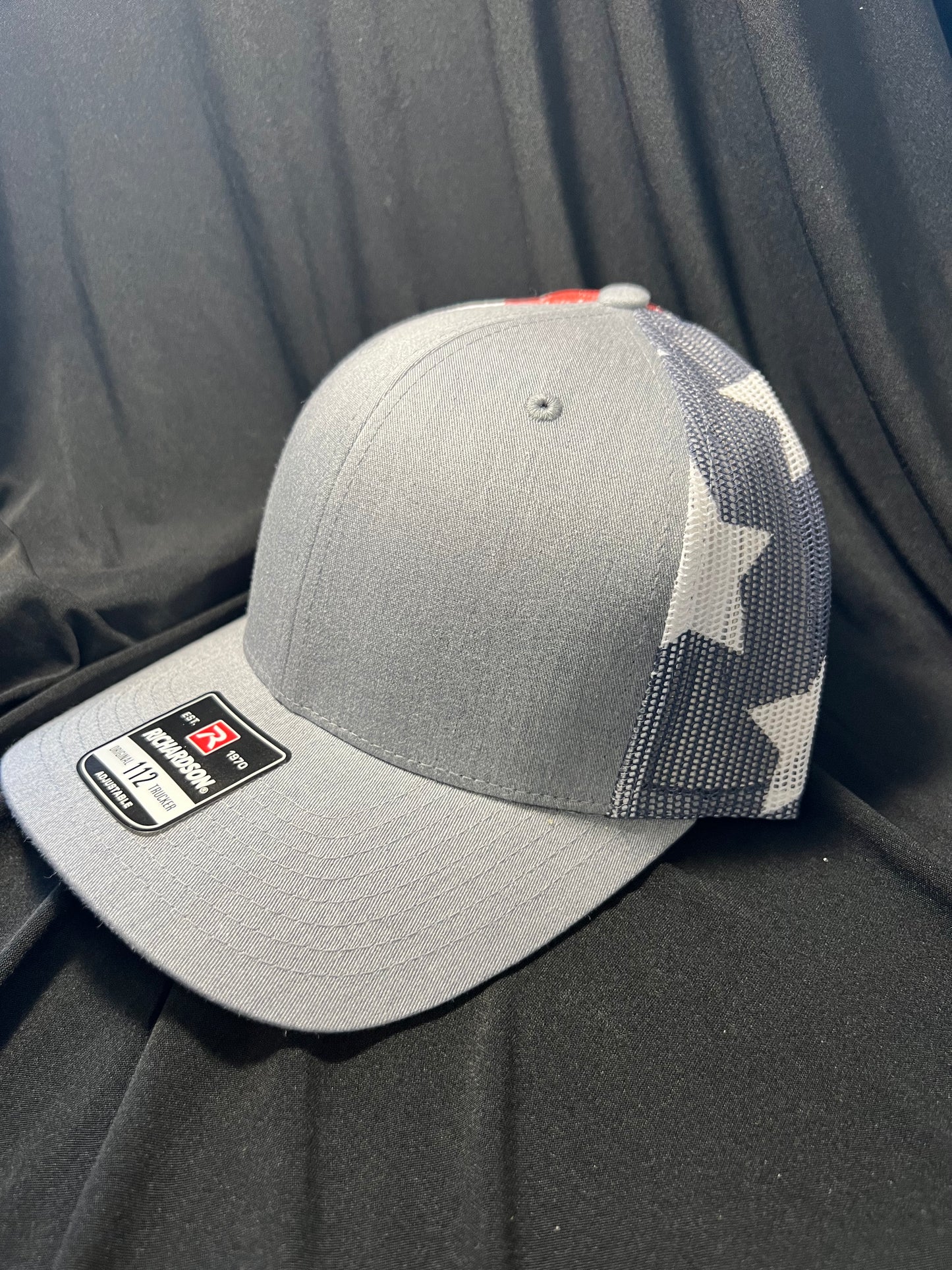 Grey w/ Flag Trucker Hat