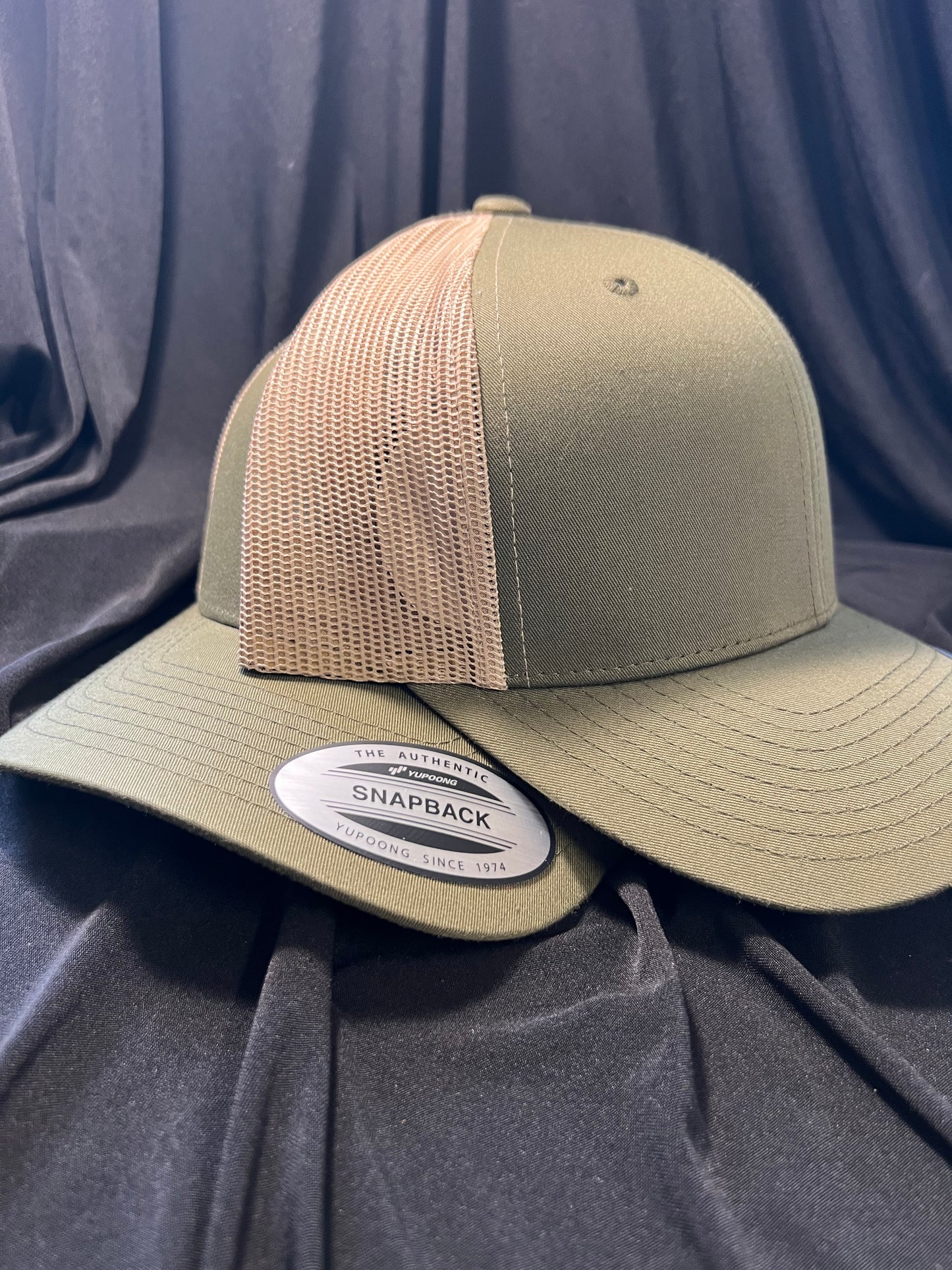 Military Green w/ Tan Trucker Hat