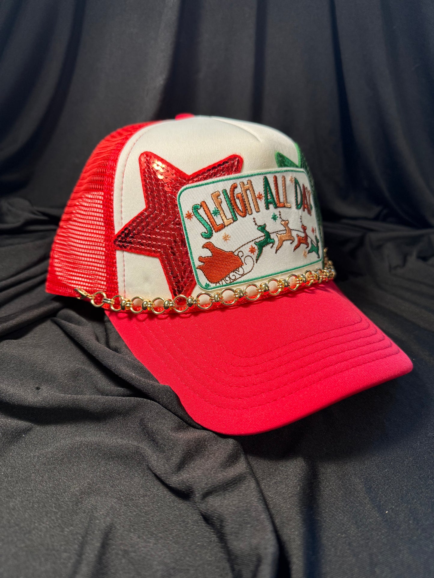 Sleigh All Day Chrismas Trucker Hat