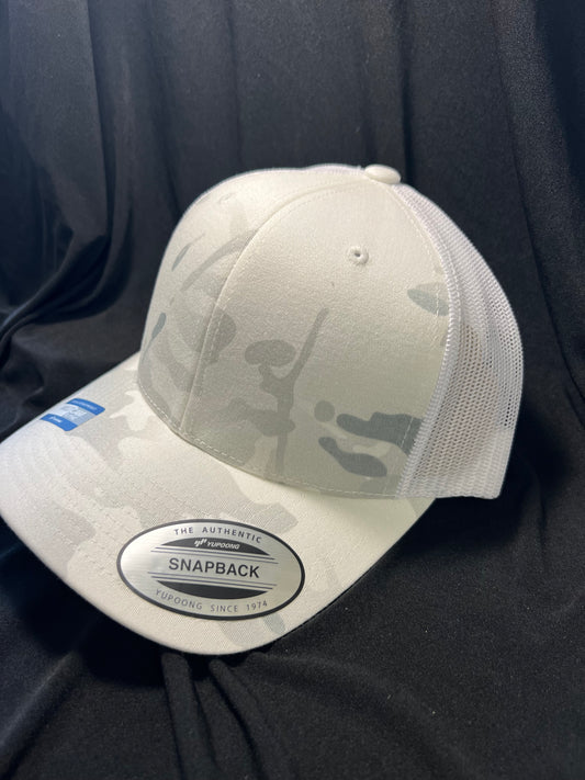 White Camo w/ White Trucker Hat