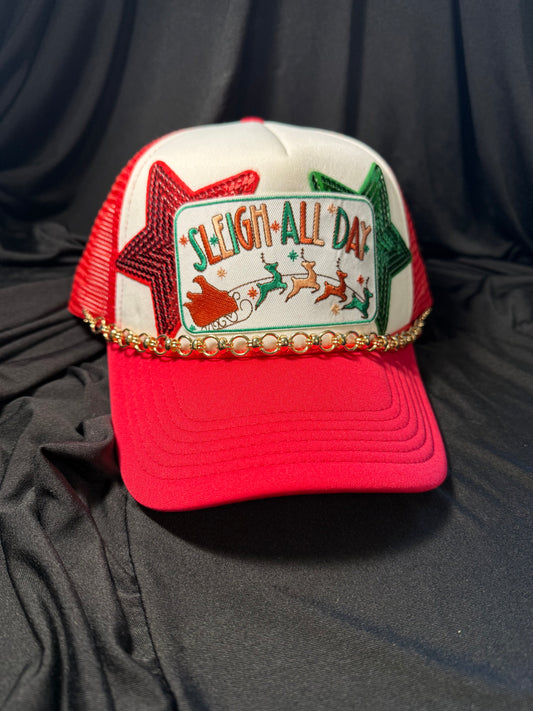 Sleigh All Day Chrismas Trucker Hat