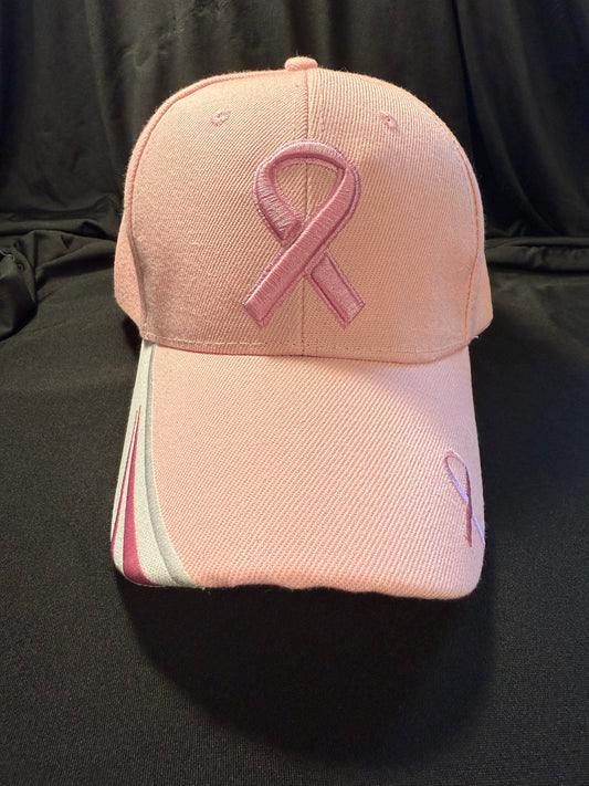 Pink Cancer Awareness Velcro Hat