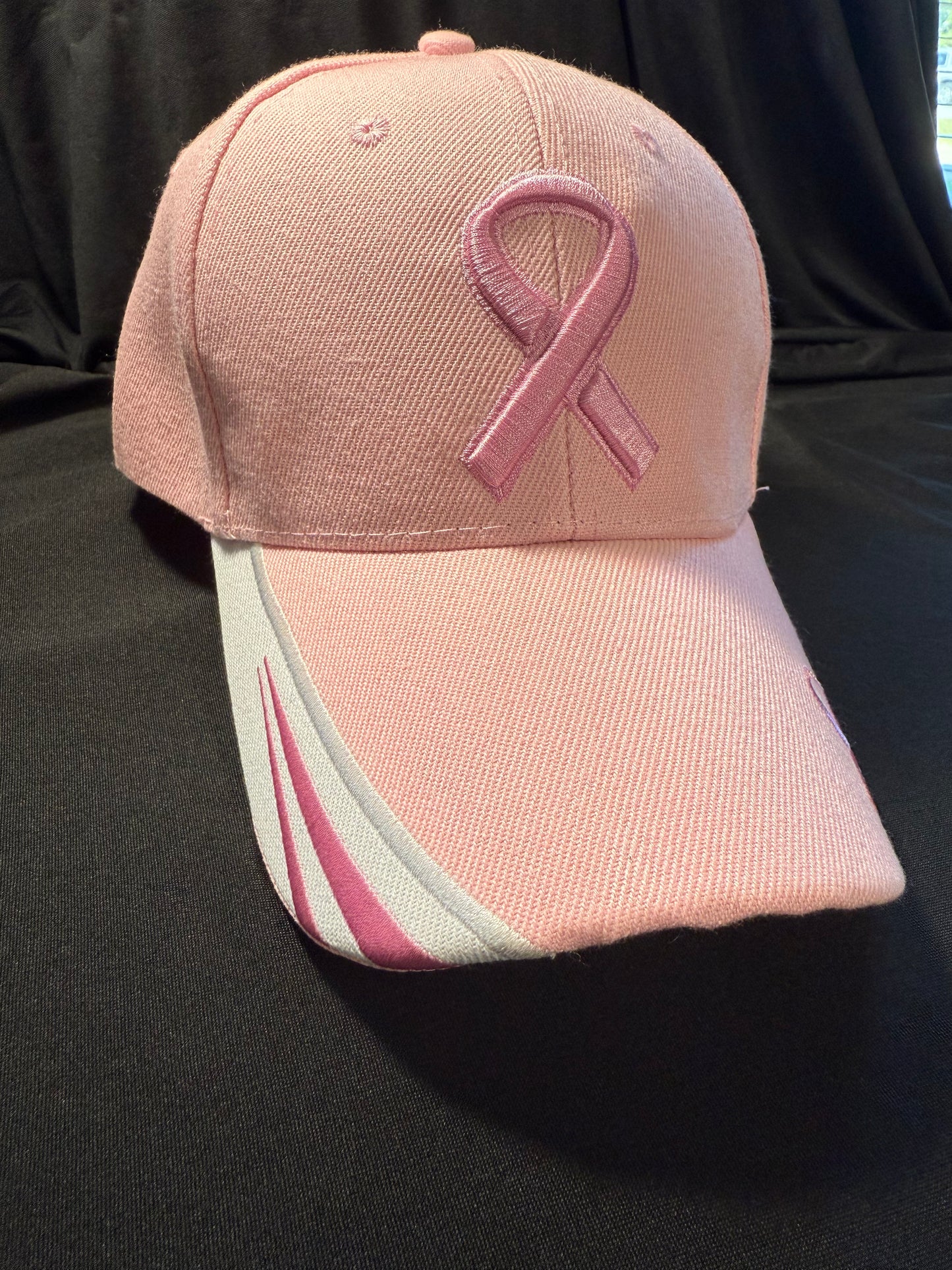 Pink Cancer Awareness Velcro Hat