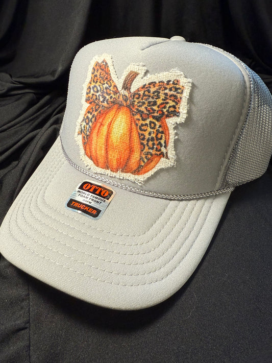 Pumpkin w/ Bow Trucker Hat