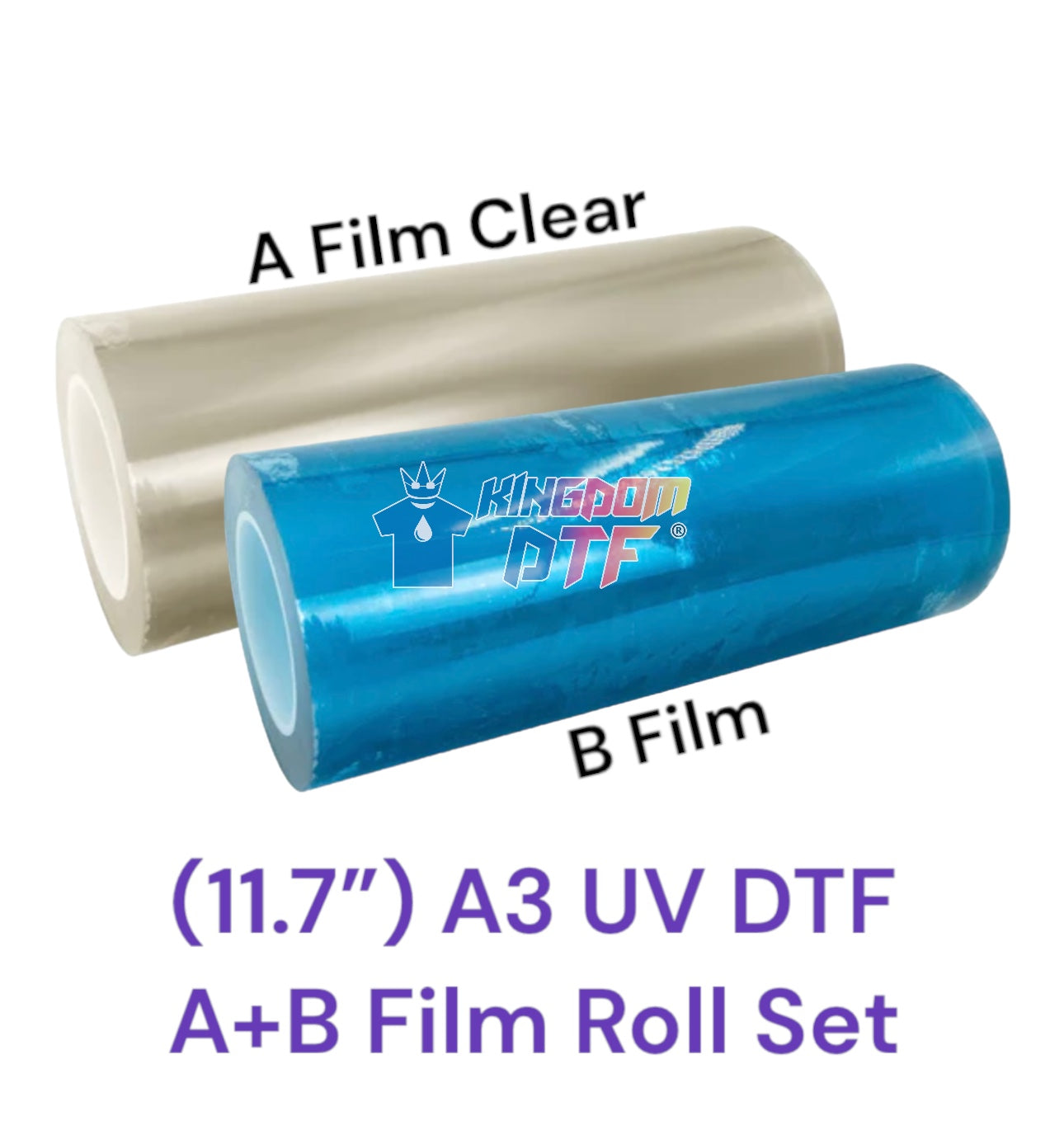 UV DTF CLEAR Film 12" x 328' (100m) - A+B Film Roll Set (CLEAR)